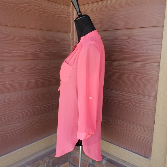 A. Byer Women's Coral Pink 3/4 Sleeve Blouse Size Medium EUC - Picture 3 of 14